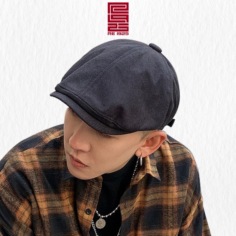 Mũ nồi - nón Beret nam họa tiết trơn Re1925 Studio BR01