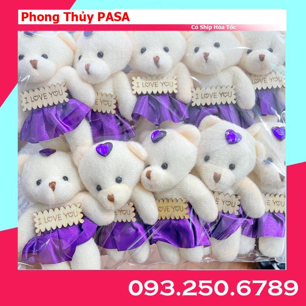 Combo 10 con gấu nữ mặc váy xinh xắn đủ màu 11 cm [ảnh thật]
