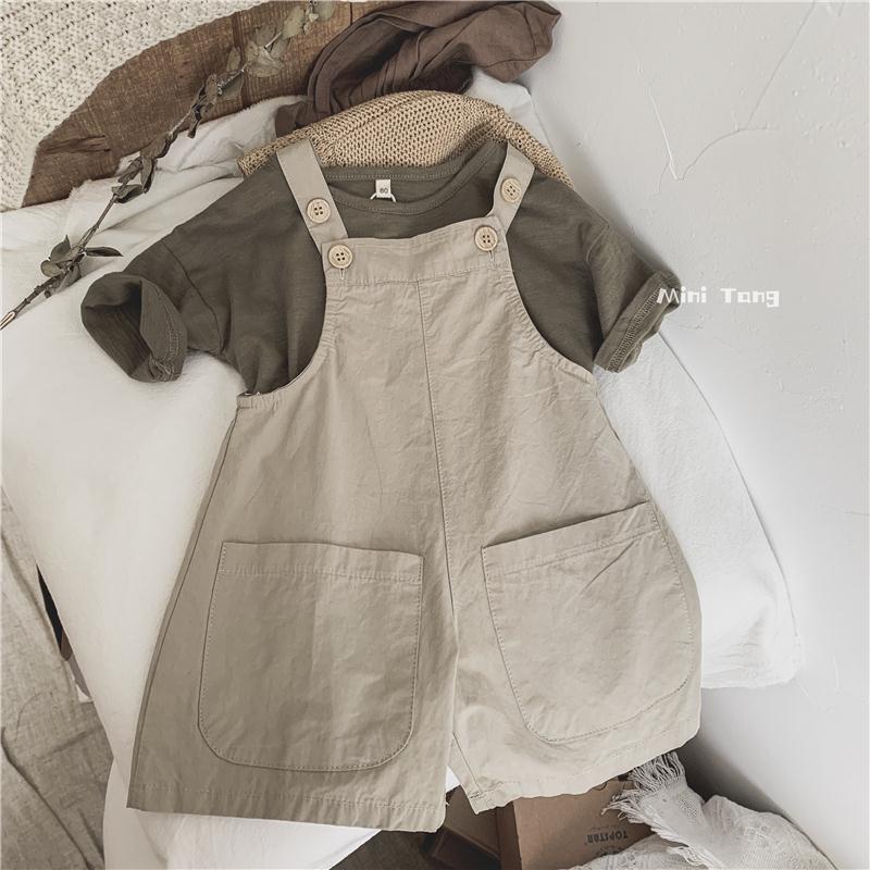 MNGRL Quần Yếm Ống Rộng Từ Cotton Mềm Mát Thoải Mái Mùa Hè Cho Bé Gái