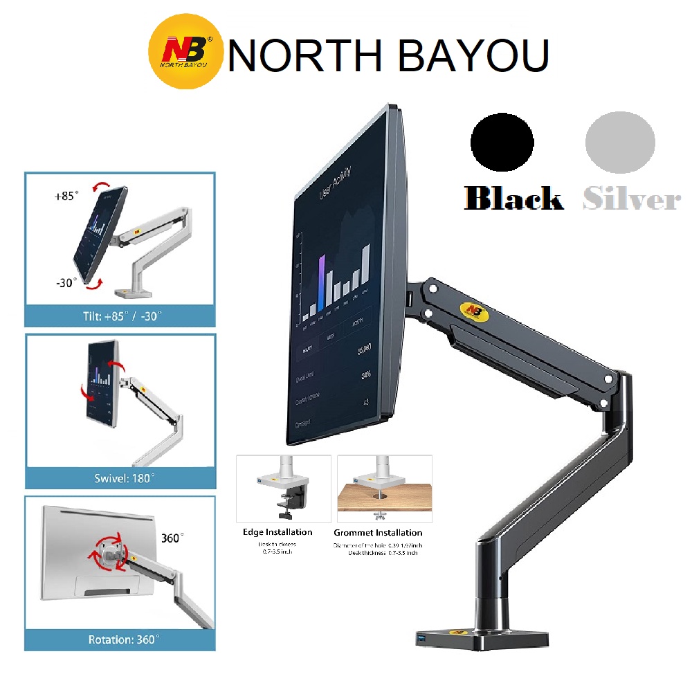 Giá treo màn hình máy tính North Bayou NB-G40 từ 22inch-40inch, tải Max 15kg, chuẩn VESA - BH 12 tháng chính hãng