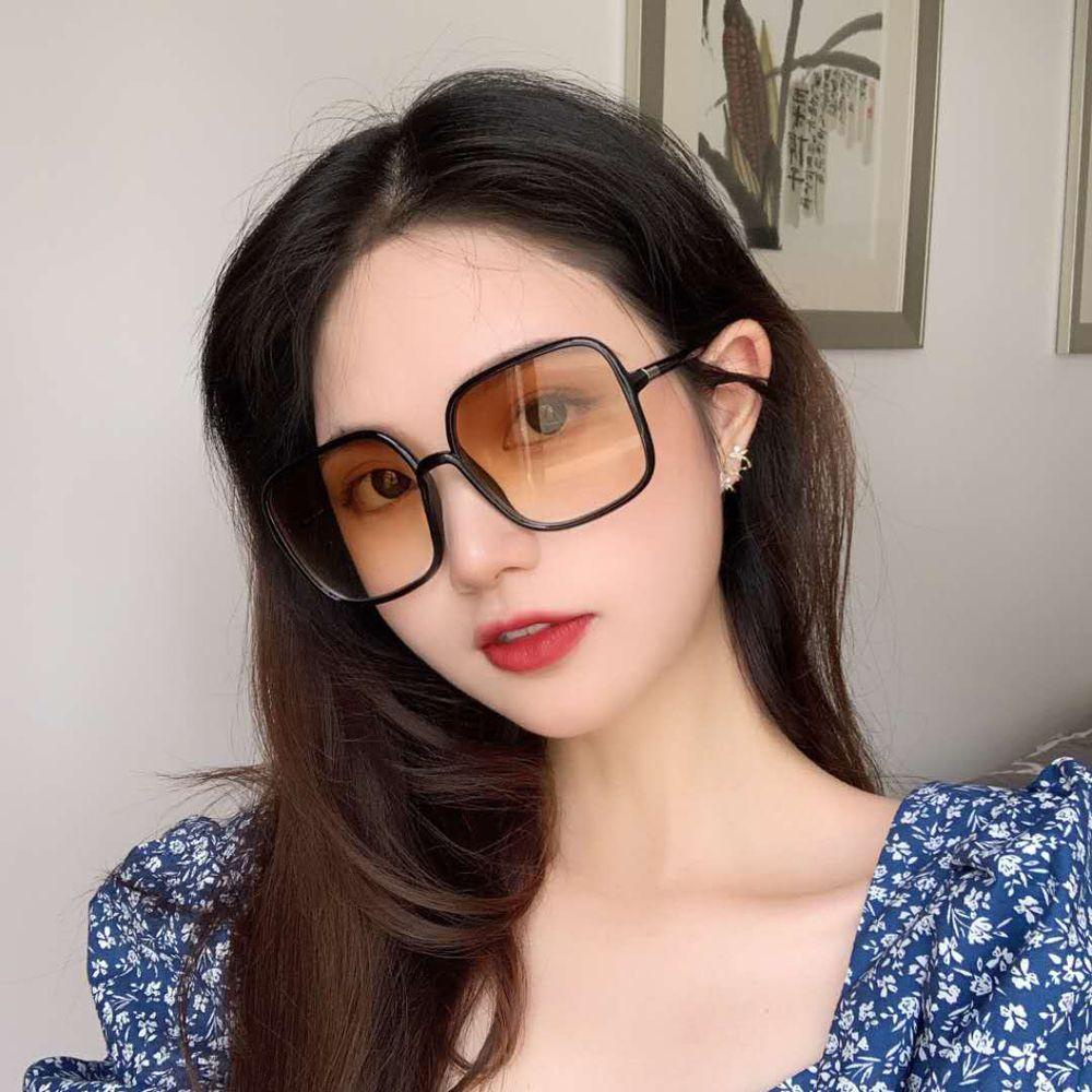 Kính Mát Gọng Vuông Lớn Phong Cách Vintage Dành Cho Nam Nữ