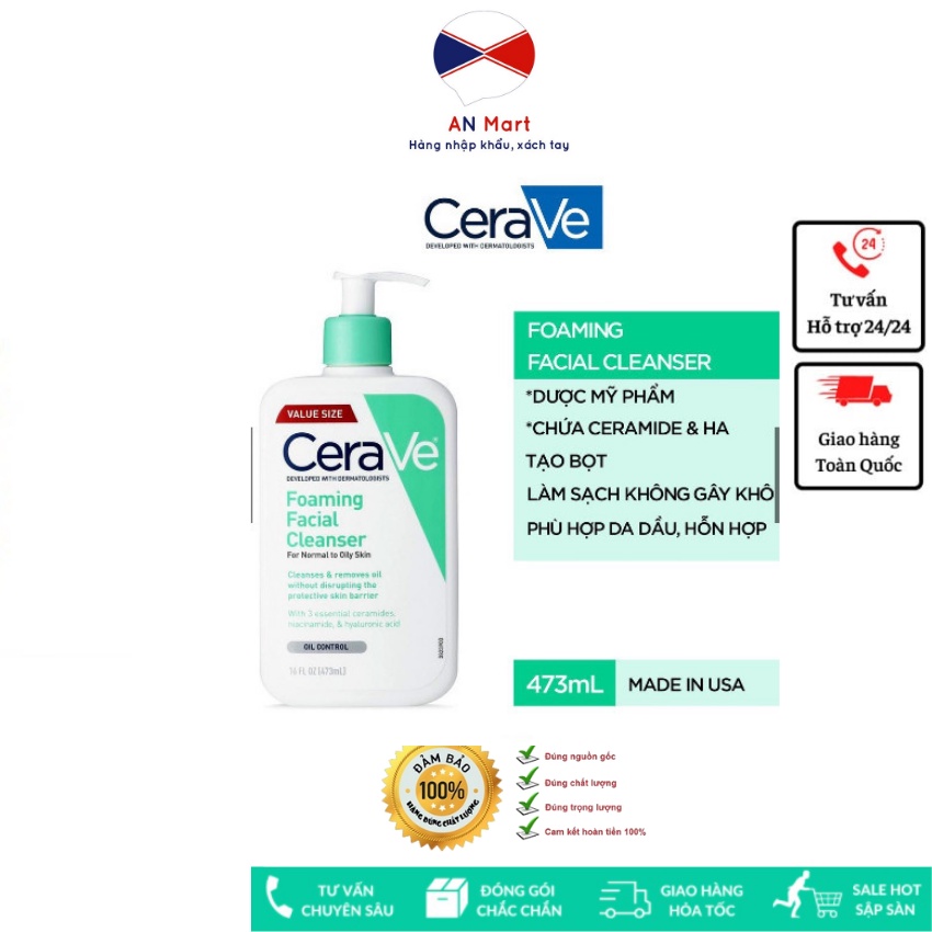 SỮA RỬA MẶT CE.RAVE CHO DA THƯỜNG, DA DẦU
