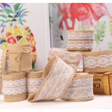 Cuộn 2m dây thừng phối ren thêu hoa,đồ dùng trang trí lễ hội &amp; bữa tiệc, sự kiện,trang trí đám cưới Giáng Sinh