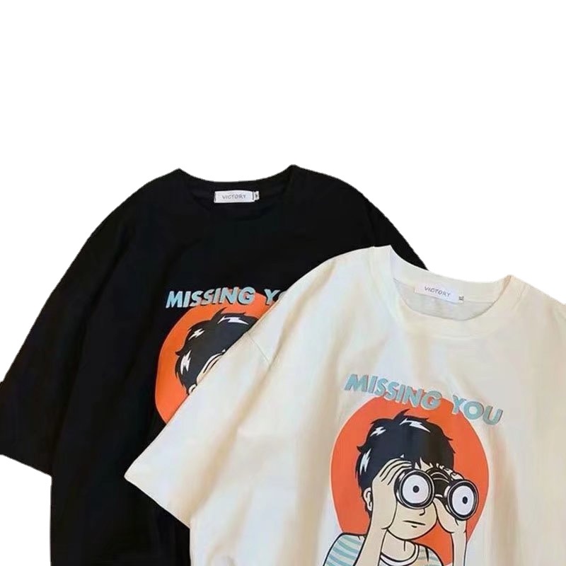 Áo Thun Tay Ngắn Cổ Tròn Họa Tiết Hoạt Hình Thời Trang Mùa Hè Dành Cho Nam Size M-8XL