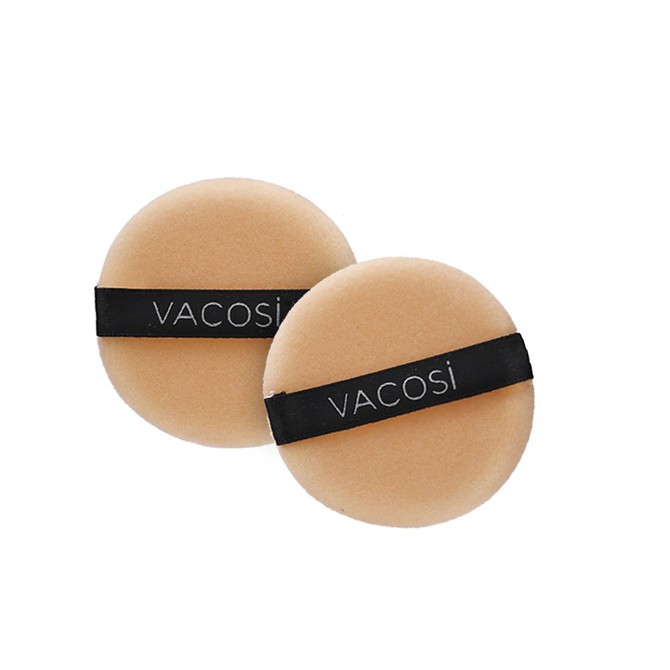 Bịch 2 Bông Phấn Khô Tròn Nhỏ Vacosi Small Round Puff 2PCS BP01