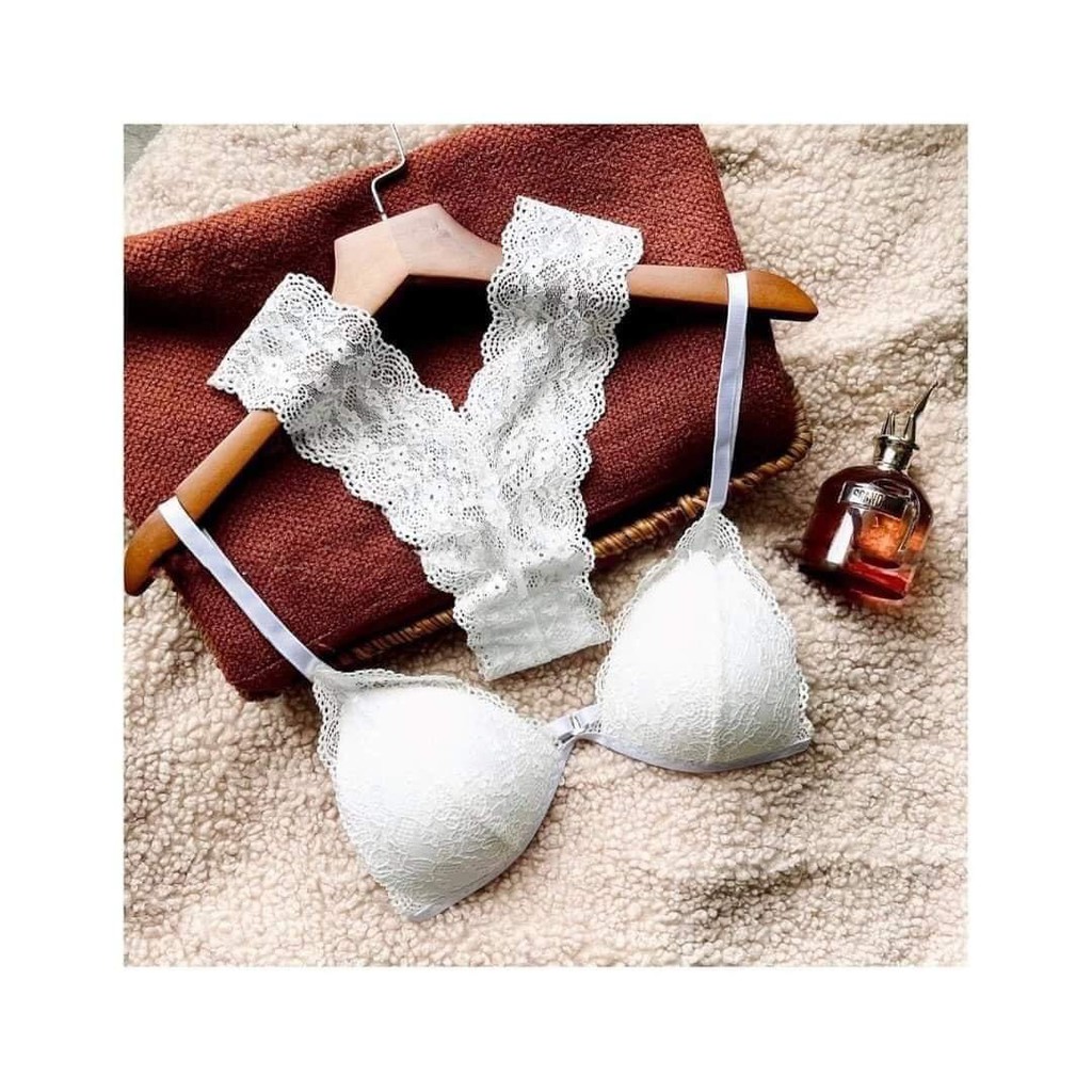 Bộ đồ lót nữ màu trắng ALA BRALETTE hàng thiết kế bằng vải ren