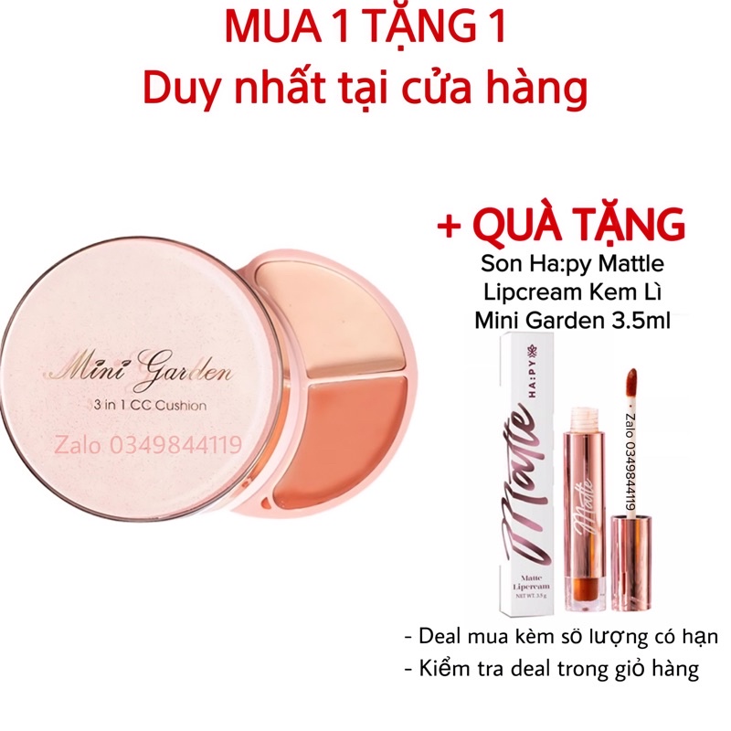 Phấn Nước Mini Garden 3 In 1 CC Cushion SPF 40+ PA+++ ( 1 lõi x 12g) PV991