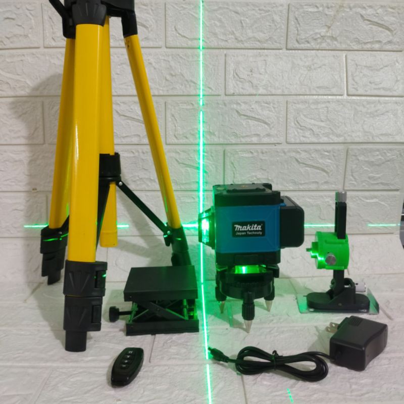 Máy cân bằng laser 12 tia Makita siêu nét, máy cân mực laser, tia laser xanh