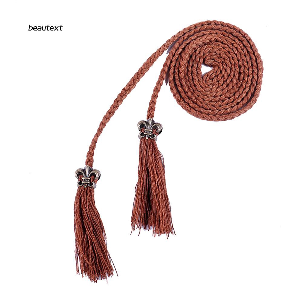 Thắt lưng trang trí dạng dây thừng phối tua rua xinh xắn cho nữ