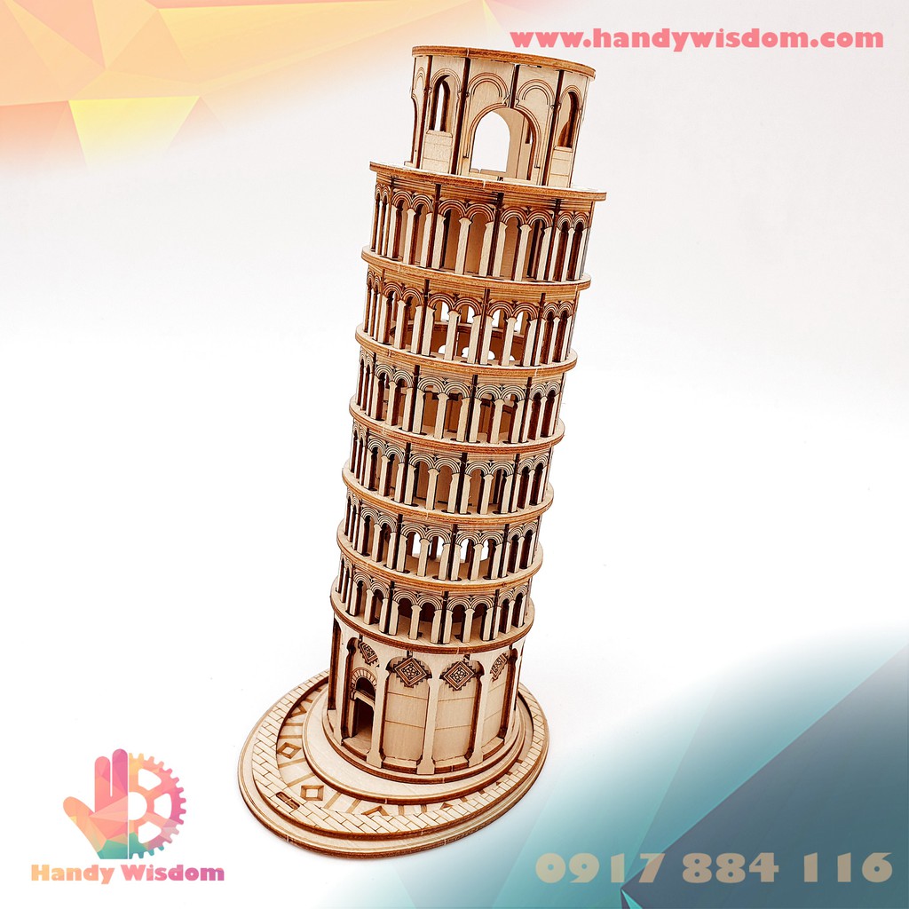 Mô hình lắp ghép gỗ Rolife - Tháp nghiêng Pisa - Robotime Leaning Tower of Pisa TG304