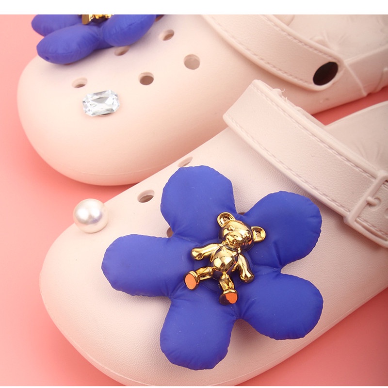 Bộ Phụ Kiện Trang Trí Giày Crocs Đính Ngọc Trai/Hoa Đáng Yêu DIY Cho Bé Gái