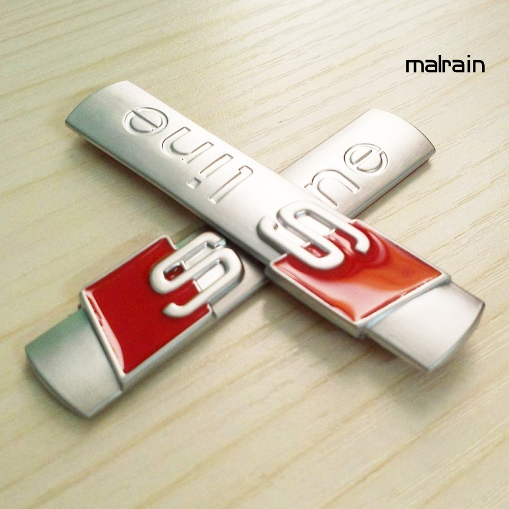 【VIP】3D Metal Emblem Badge Car Sticker for Audi Sline Logo Auto Decal Accessories