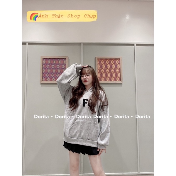 [Ảnh thật/Video] Áo nỉ hoodie FG Dorita,Sweater dài tay form rộng có mũ cá tính Ulzzang - Dorita Boutique