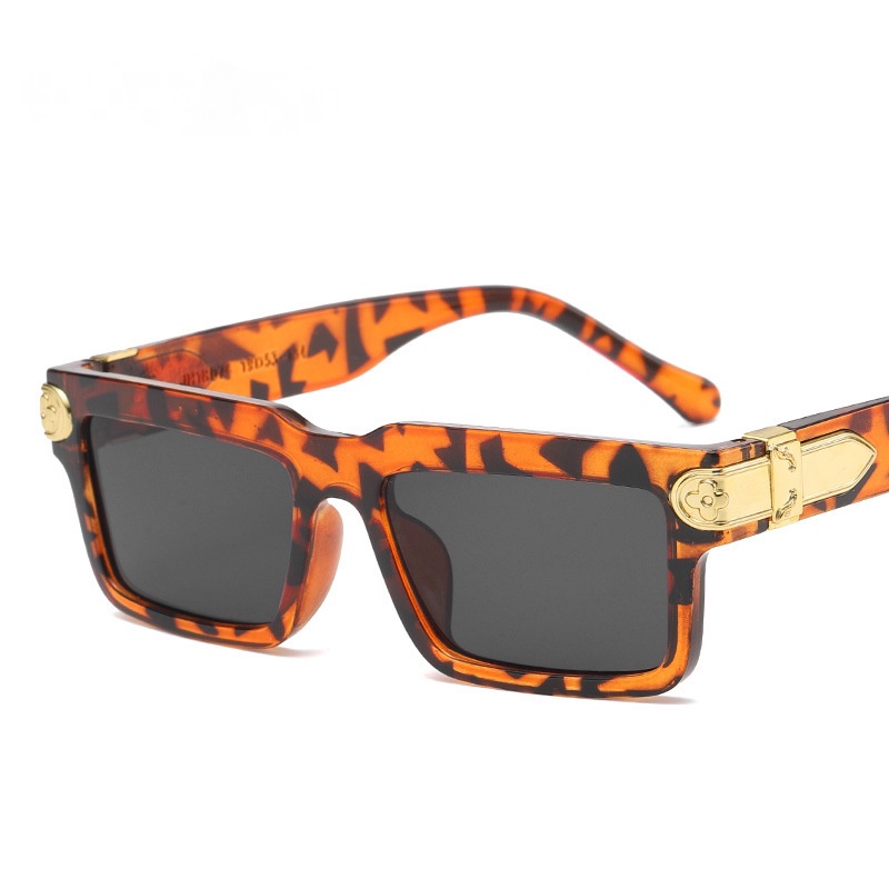 Kính Mát Gọng Vuông Kim Loại Thời Trang Cho Nam Nữ