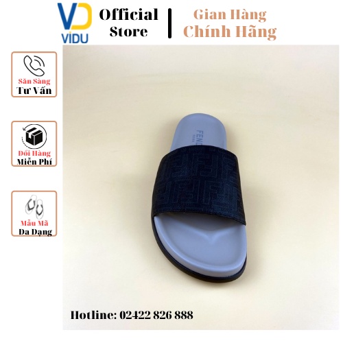 Dép nam thời trang FENDI ViDu 21111 màu đen ghi đế cao su chắc chắn, siêu êm