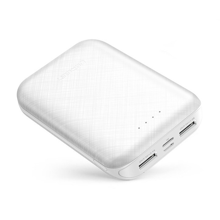 [UGREEN70 -70K] Sạc dự phòng 10000mAh UGREEN PB133 - 2 cổng sạc USB sử dụng cùng lúc 2 điện thoại, input MicroUSB, USB-C