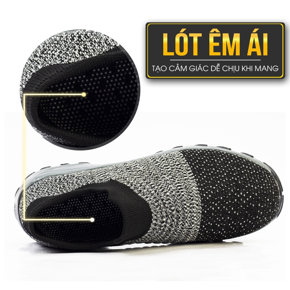 Giày thể thao nữ sneaker độn đế đẹp màu trắng siêu nhẹ chất liệu vải cho trung niên bảo hành 1 năm N01 TIMAN