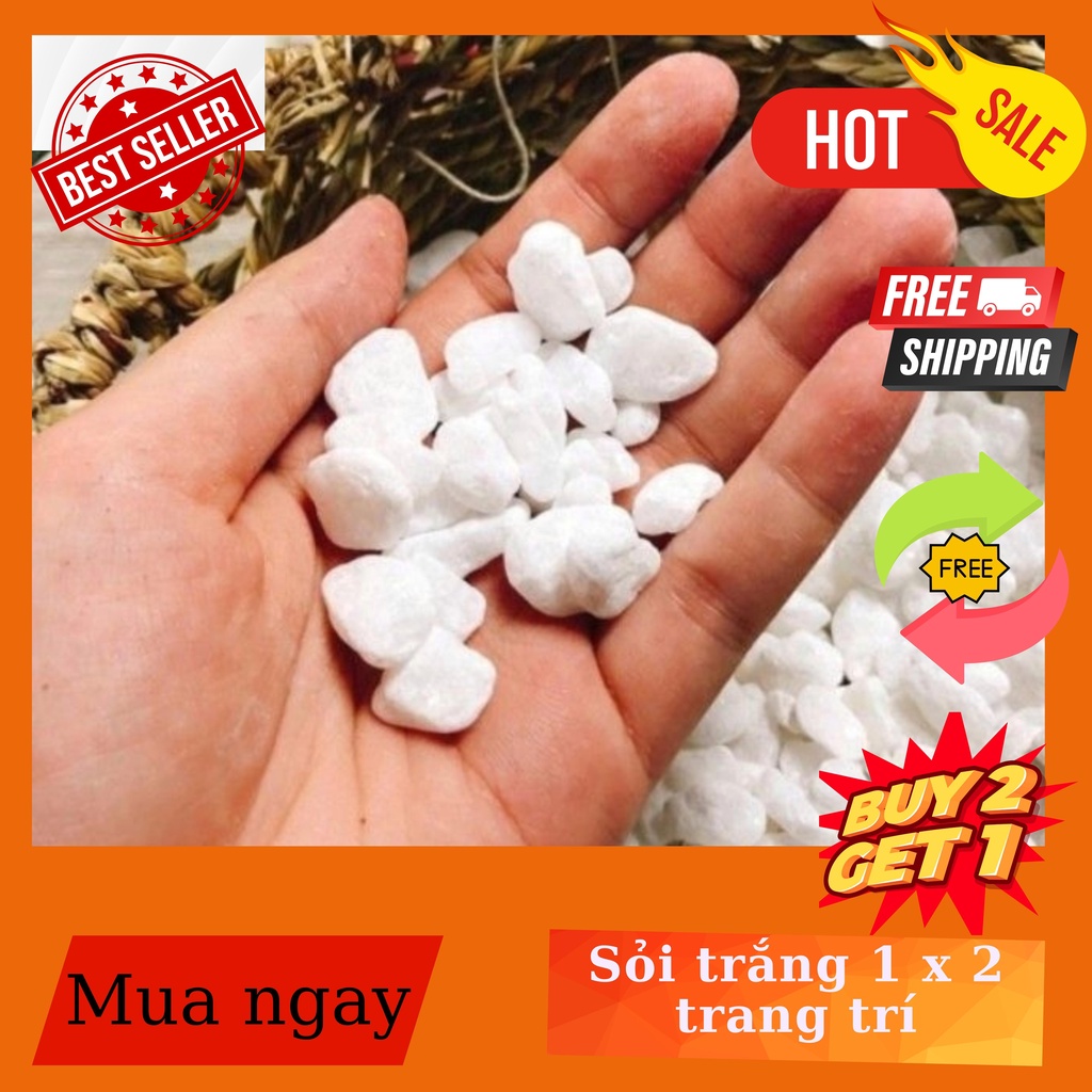 Dụng cụ làm vườn - Sỏi đá nhỏ 1-2cm trang trí sân vườn, chậu cây, hồ cá, làm mô hình