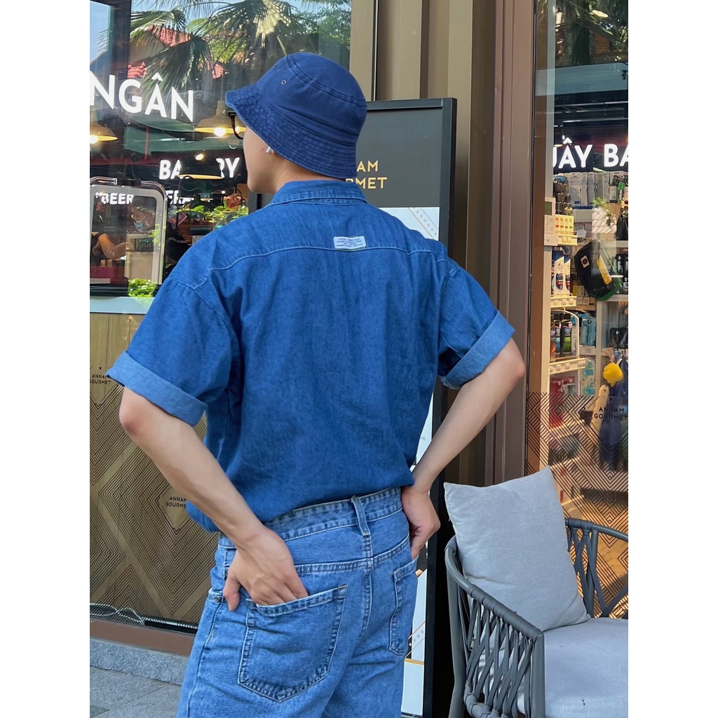 Áo sơ mi nam denim Hung Tubes chất jean