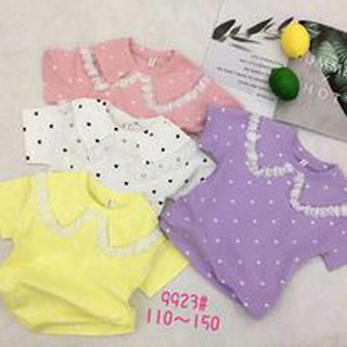 áo cootton cổ ren QC cho bé gái