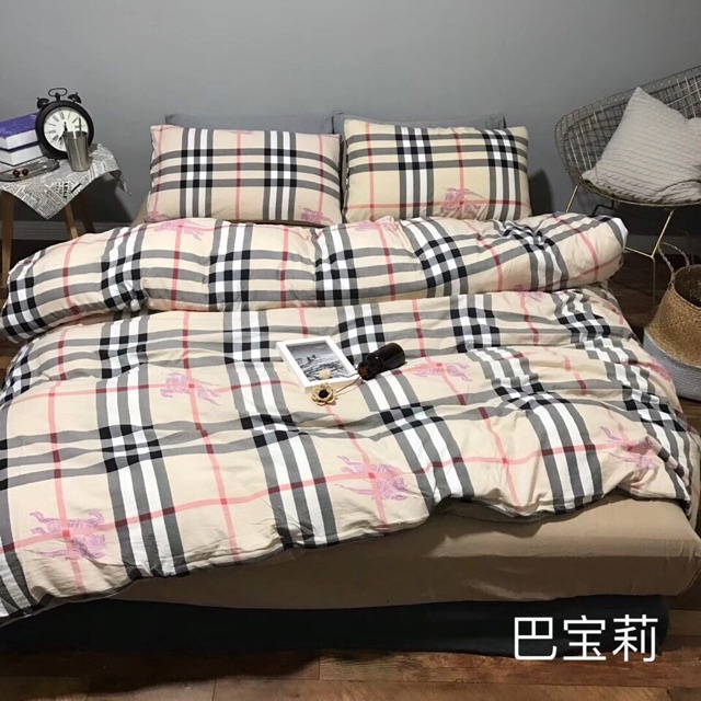 Chăn Đũi Hè Burberry Kẻ Họa Tiết Cao Cấp 1m8x 2m