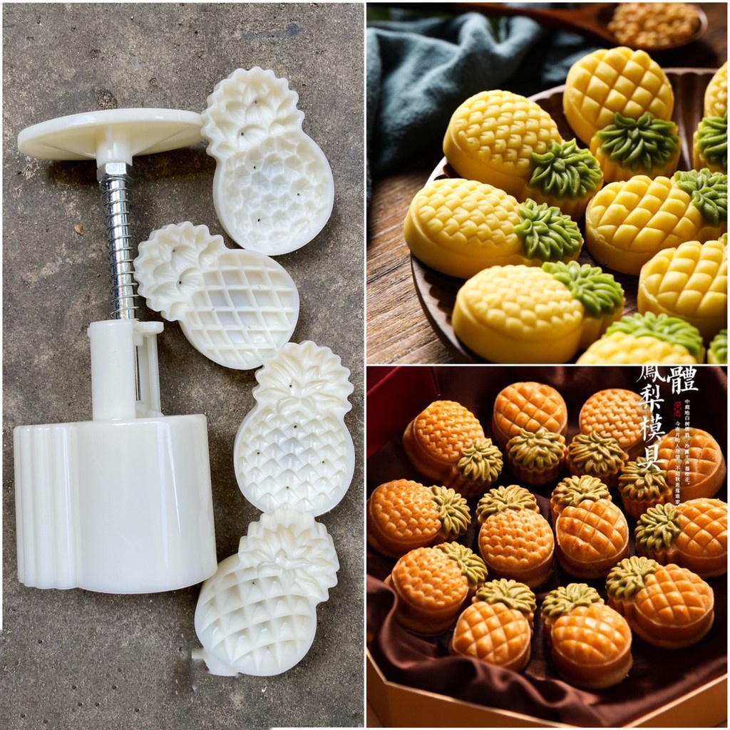 Khuôn bánh dứa 4 mặt lò xo 50g