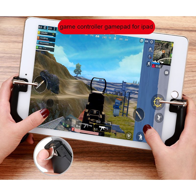 Tay Cầm Heynow Chơi Pubg, Ros Mobile Cho Ipad, Đt Màn Hình Rộng - Tích Hợp Nút Bấm Chơi 4 Ngón