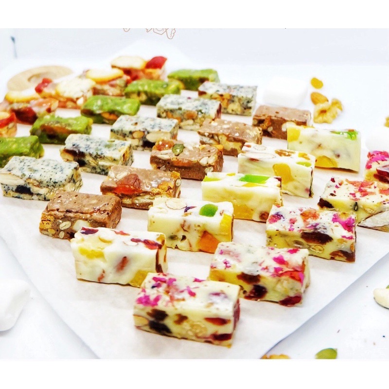 Kẹo Nougat Healthy- Kẹo Hạnh Phúc - Siêu Hạt, nhiều dinh dưỡng, ít ngọt, tốt cho sức khỏe