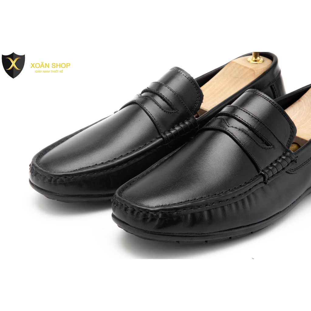 Giày Moca Nam Giày Mọi Nam Siêu Bền Đẹp XOĂN SHOP Da Bò Thật Size 38 Đến 42 Màu Đen Bảo Hành 24 tháng - M019