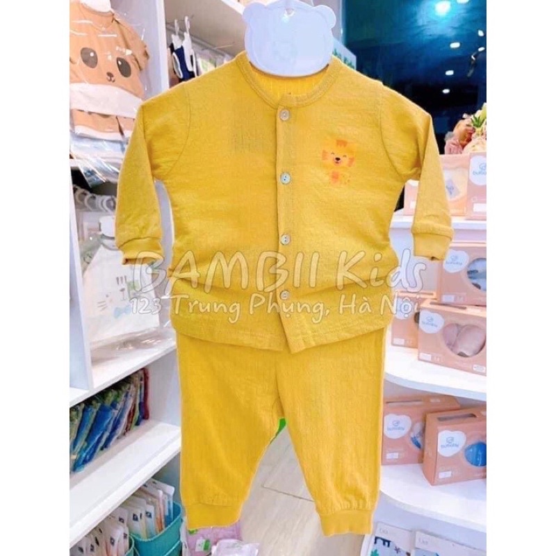(Xả Hàng)Bộ dài tay sơ sinh cài giữa chất thông hơi Lullaby cho bé