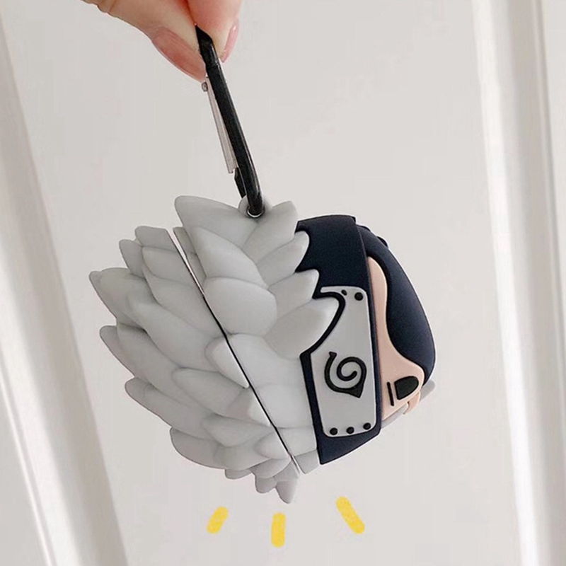Vỏ bảo vệ hộp sạc tai nghe mềm bằng silicon hình Naruto Uzumaki 3D cho Airpod 12