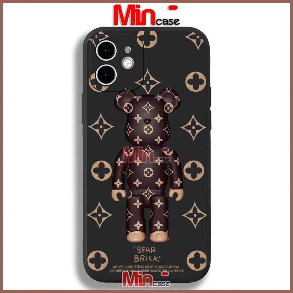 Ốp lưng iPhone Gấu Beabrick cạnh viền vuông silicon mềm dẻo cho iphone 6/6s/7/8/X/XS/XR/11/12/13 Pro Plus Max cute