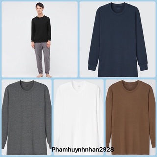 (mẫu mới 2021-2022) áo giữ nhiệt cổ tròn Heattech Uniqlo dành cho nam ( nội địa Nhật)