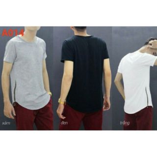 Áo thun unisex vạt bầu khóa kéo