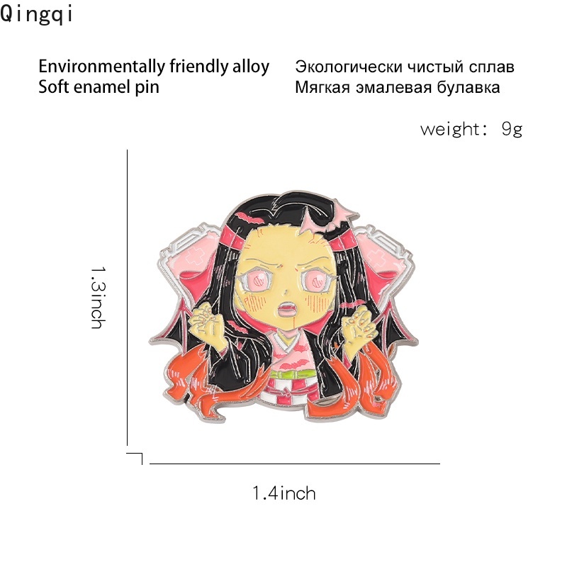 Huy hiệu cài áo Miss Zoe kim loại hình hoạt hình Kamado Nezuko dễ thương