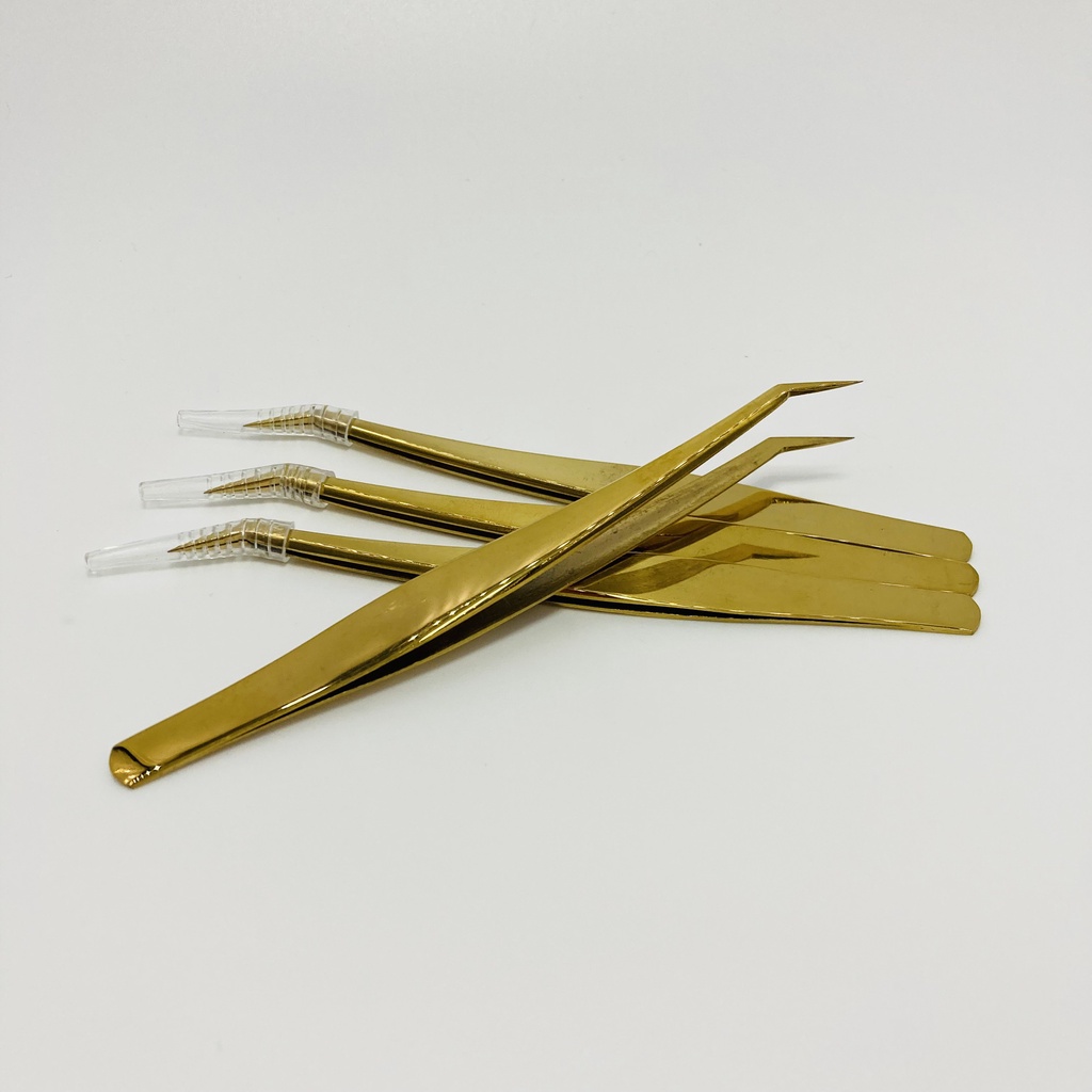 Nhíp cong 45 độ, nhíp cong bao da_dụng cụ mi_keo nối mi_uốn mi_mi khay_mi fan_THÚY HÀ