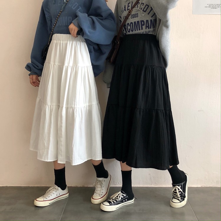 Chân váy dài xếp ly 3 tầng Ulzzang (hàng QCCC) - Chân váy dài dáng xòe | BigBuy360 - bigbuy360.vn