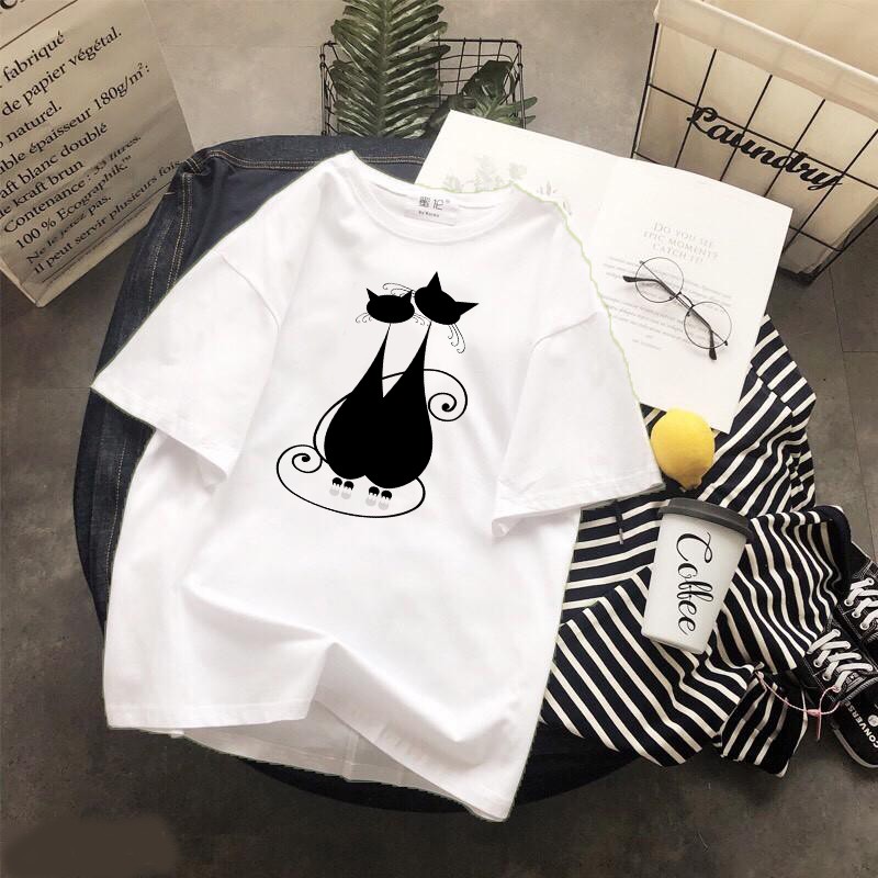Áo thun Cotton Unisex - 12 Con Giáp - Tuổi Mão - Mèo đen quý phái