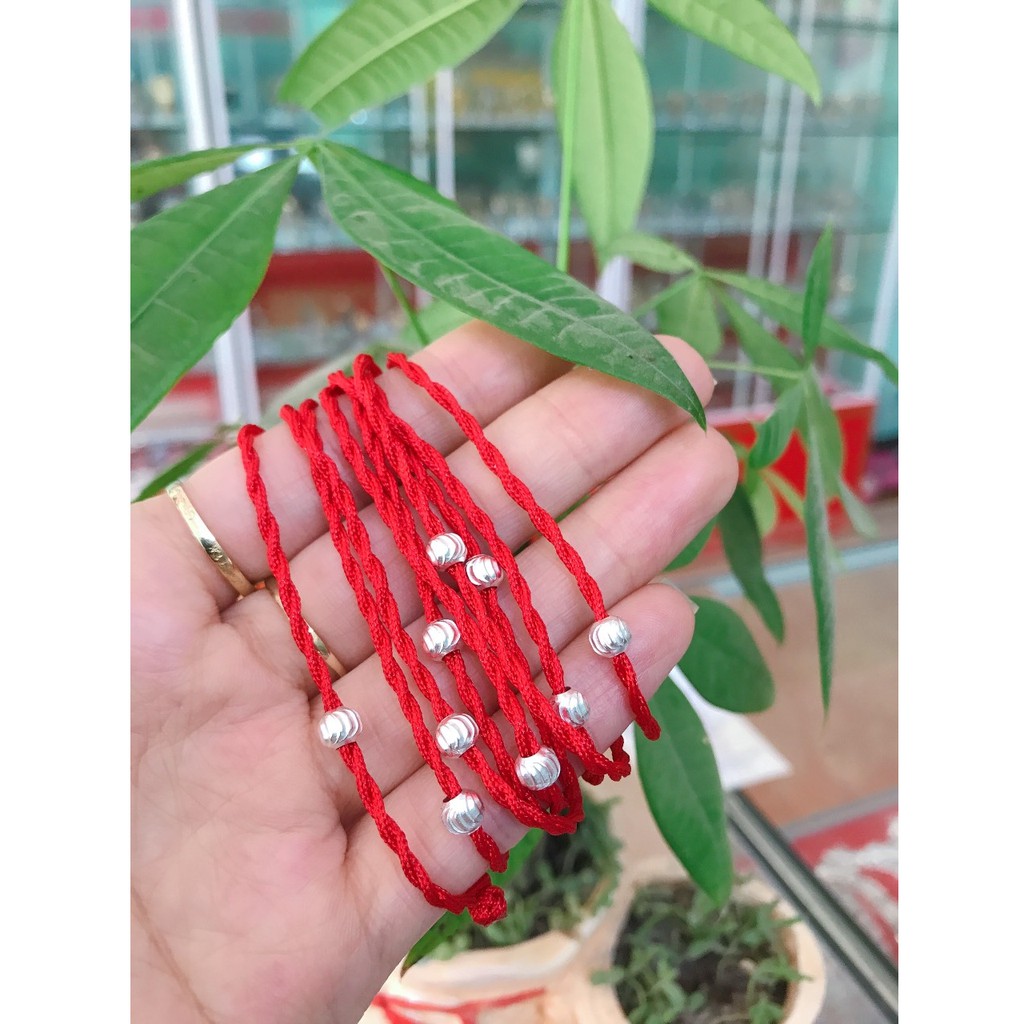 vòng tay chỉ đỏ Vòng tay chỉ đỏ mix Bi bạc 925 may mắn | BigBuy360 - bigbuy360.vn