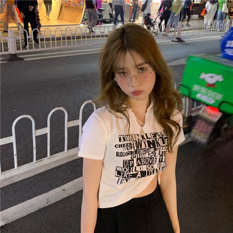 Áo Thun Tay Ngắn Màu Trắng Thời Trang Mùa Hè Mới Cho Nữ