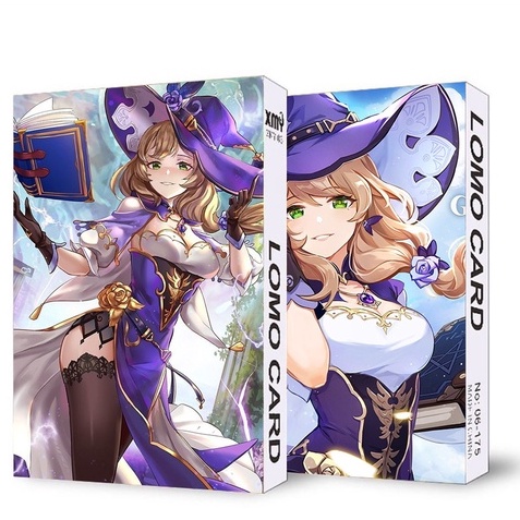 COMBO 4 món nhân vật LISA game GENSHIN IMPACT standee lomo dây chuyền vòng tay anime chibi