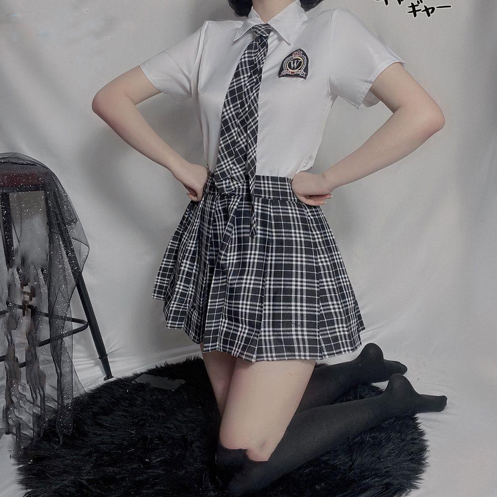 Bộ Đồ Lót Hóa Trang Kiểu Lolita Kẻ Sọc Thiết Kế Quyến Rũ