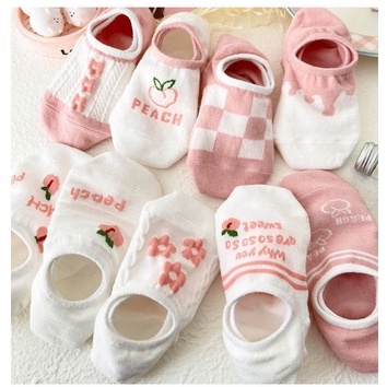 Tất lười nữ - vớ nửa bàn nhiều màu họa tiết hoa anh đào đáng yêu - Youmei Store T084