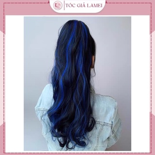 Tóc giả nữ đẹp❤️FREESHIP❤️Tóc buộc xoăn light xanh dương cao cấp chất sợ tơ nhân tạo dùng nhiệt được