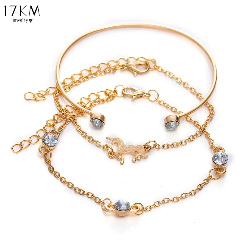 Set 3 Vòng Tay 17KM Thiết Kế Nhiều Lớp Thời Trang Thanh Lịch