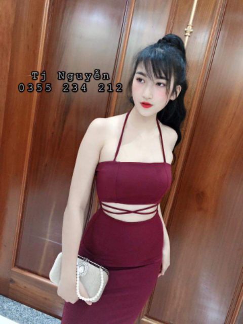 Đầm body hở eo