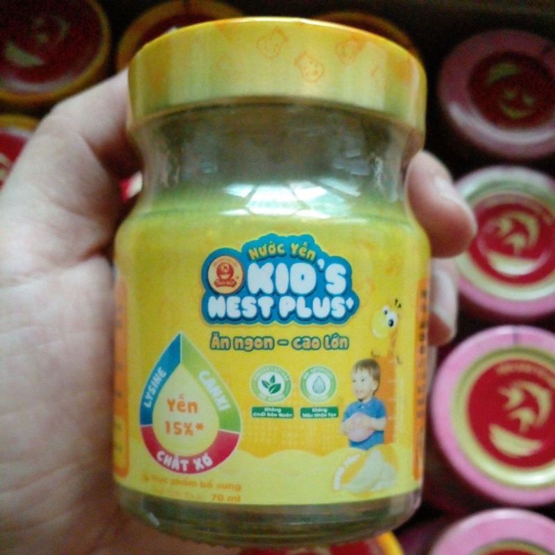 (3 vị cho bé)Nước Yến Sào Cao Cấp Thiên Việt Kid's Nest Plus+ Hương Vị Tự Nhiên,Hương Cam,Hương Dâu 70ml/Hủ.