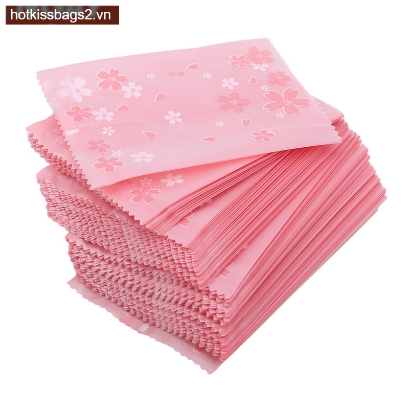 Bộ 100 Túi Đựng Bánh Họa Tiết Hoa Anh Đào Xinh Xắn Túi đóng gói