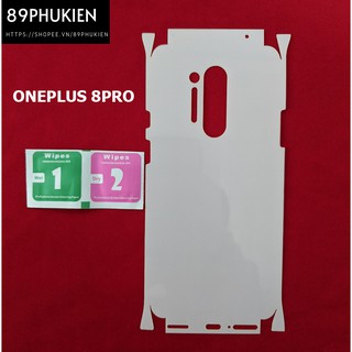Miếng film dán PPF loại xịn phủ full 99% lưng viền Oneplus 8 Pro