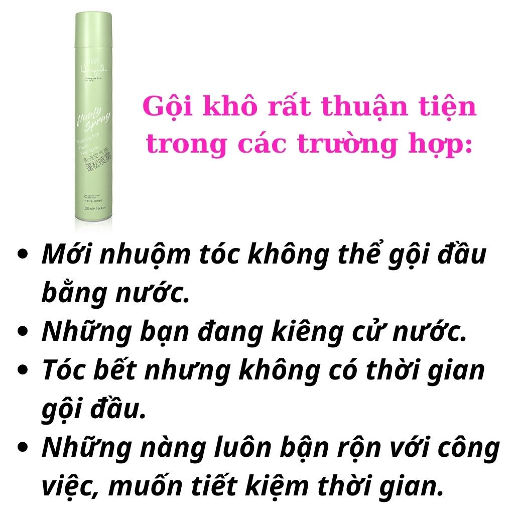 Dầu Gội Khô Tạo Phồng Dùng Cho Nam Nữ  Fluufy Spray 200ml Dạng Xịt Gội Đầu Khô Không Bết Tóc Nội Địa Trung AME Shop